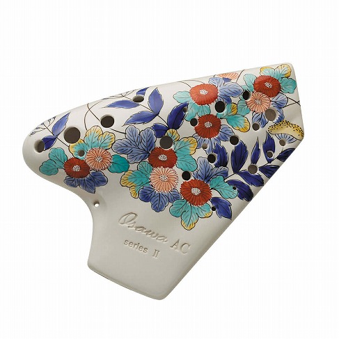 オオサワトリプルオカリナ　株式会社プリマ楽器創業80周年記念モデル　アルトC管　【秋草文】 AC Triplet A series II P80H