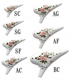 (Osawa)オカリナ　iシングル　スペシャルモデル　牡丹柄
